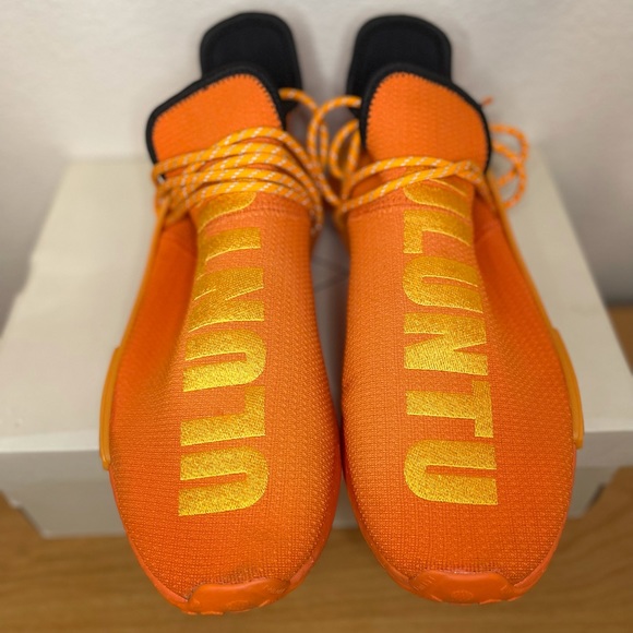 adidas gazelle silver green womens Men's Adidas HU Pharrell NMD Orange Trainers